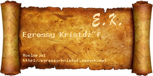 Egressy Kristóf névjegykártya