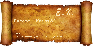 Egressy Kristóf névjegykártya