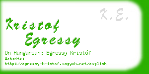 kristof egressy business card